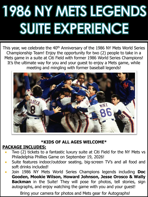 1986 NY Mets Legends Suite Experience